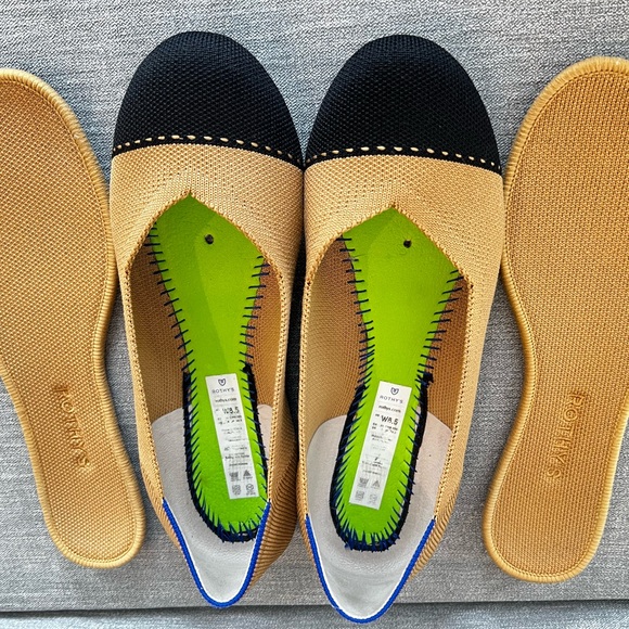 Rothy's The Flat camel & black captoe - Picture 9 of 10